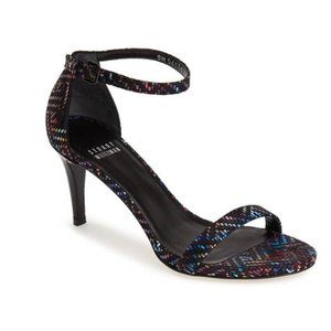 $500 Stuart Weitzman Nunaked NUDIST Leather Strap Sandal MULTI COLOR 10 (Z1)